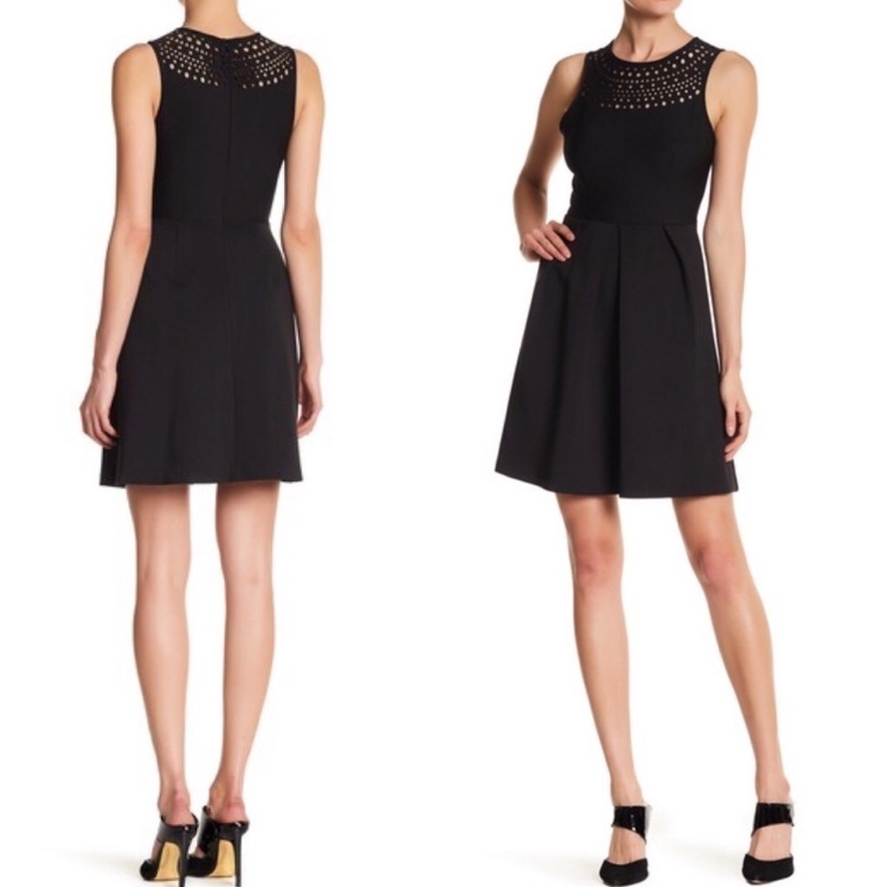 Amanda Uprichard Laser Cut Aries Dress Fit & Flare Black Small New